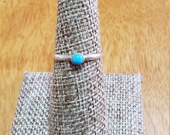 4mm Simple Turquoise Ring/Stacking Ring/Sterling Silver/made In USA