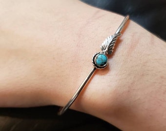 Blue Turquoise Cuff Bracelet/Stackable Cuff/Handmade Jewelry/Sterling Silver/Cuffs/gifts