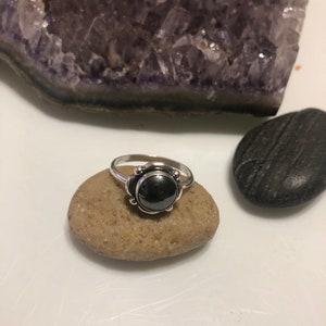 Hematite Ring /Sterling Silver/ Healing Agate Ring / Genuine 925 / Made In USA