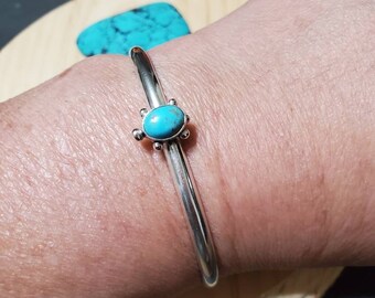 Dainty Turtle Cuff/Turquoise Turtle Cuff Bracelet/Sterling Silver Cuff/Turtle Turquoise Cuff/6” Cuff