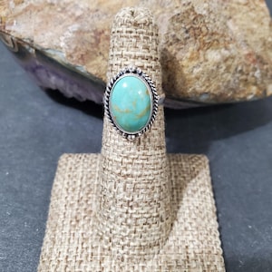 Turquoise Ring/Blue Turquoise Ring/Sterling Silver Turquoise Ring/Bohemian/Hippie Jewelry/December Birthstone/Gift For Her/Handmade Ring