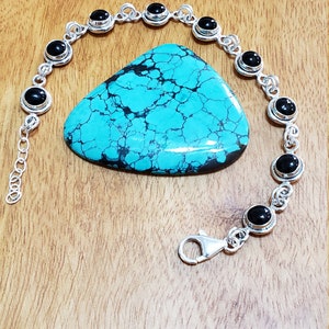 Black Onyx Bracelet/Sterling Silver/Handmade Jewelry/Made In USA
