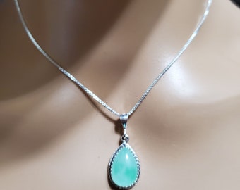 jade Pendant Necklace/Sterling Silver/Jade Jewelry/Gift For Her/ Green Jade Pendant/Jade Necklace