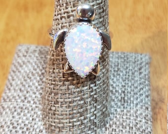 Large Sea Turtle Rings/Sterling Silver/Opal Ring/Handmade Jewelry/Gift/Sea Turtle