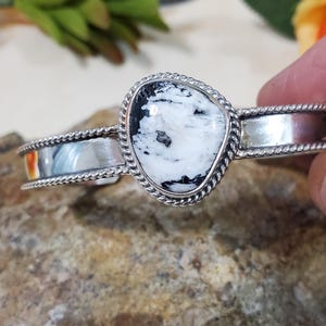 White Buffalo Cuff Bracelet/White Buffalo Bracelet /925 Sterling Silver Cuff/White Turquoise Cuff/Gift For Her/White Buffalo Cuff/LL322