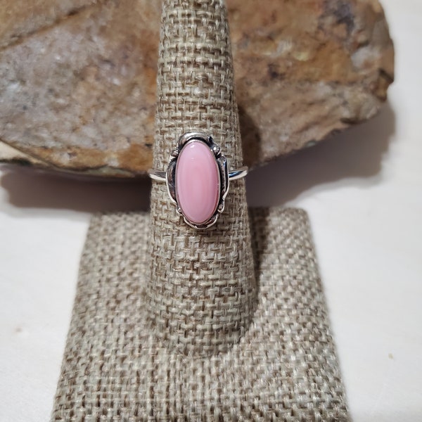 Oval Pink Conch Shell Ring/Sterling Silver Queen Conch Shell Ring/Conch Shell Ring/Pink Conch Ring/ Conch Ring /Made In USA