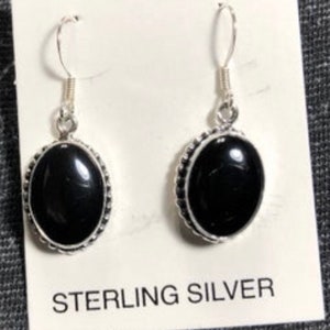 Black Onyx Earrings/Statement Earrings, 925 Sterling Silver Earrings, Drop Silver Earrings, Black Earrings, Gift For Her