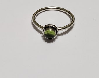 Simple Minimalist Ring/ Dainty natural Peridot Ring/Sterling Silver/Made In USA