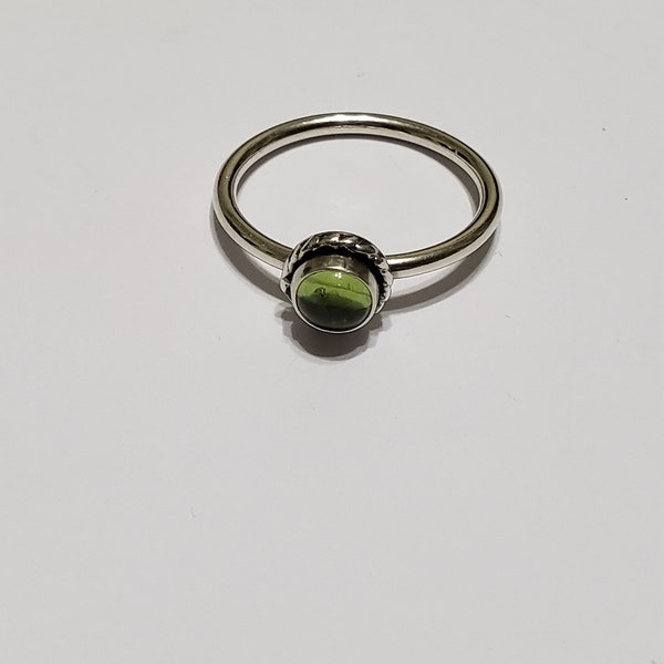 Simple Minimalist Ring/ Dainty natural Peridot Ring/Sterling Silver/Made In USA