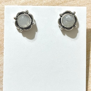 Rainbow Moonstone Earrings/Dainty Moonstone Earrings/Sterling Silver/Dainty Earring/Natural Moonstone Earring /Made In USA