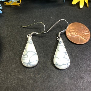 New White Buffalo Earring Sterling Silver White Turquoise dangle Drop jewelry is Made in USA Etsy Canada