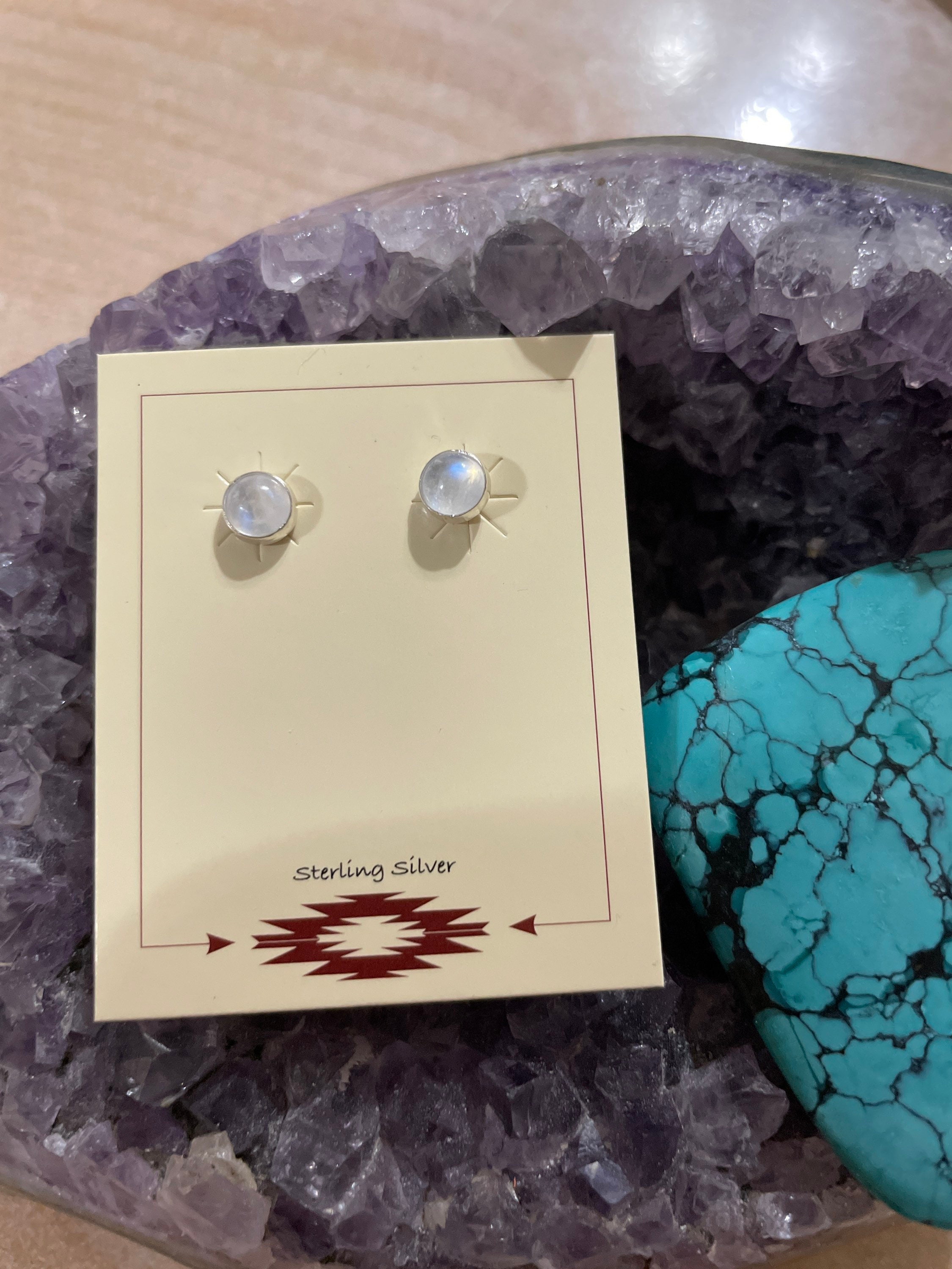 Mens Moonstone Studs