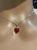 Carnelian Heart Pendant/Sterling Silver/ Heart Necklace/ Red Stone Heart Pendant/Red Heart Necklace/Red Carnelian Pendant/Made In USA 