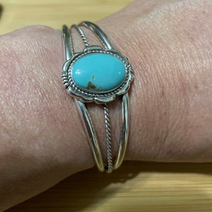 Kingman Turquoise Cuff Bracelet/Sterling Silver Turquoise Bracelet/Bracelet Cuff Turquoise Jewelry/bracelet Cuff Kingman Turquoise