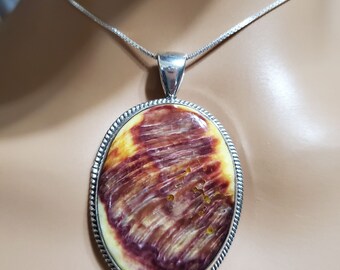 Large Spiny Oyster Pendant/Sterling Silver Pendant/Statement Spiny Oster Necklace/Everyday Jewelry/Spiny Oster Jewelry/Gift For Her