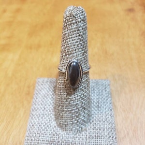 Oval Hematite Ring/Long Oval/Sterling Silver/Handmade Jewelry/Gift For Her