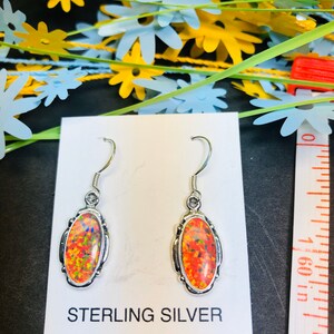 Red Fire Opal Earring/Opal Earring/Silver Opal Earring/Red Opal Earring/Opal Jewelry/Everyday Jewelry