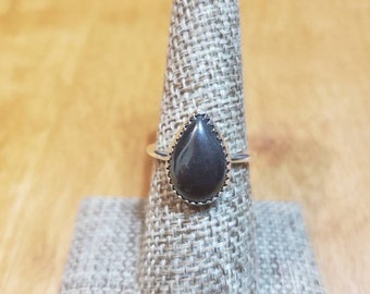 ヘマタイト リング、6 mm ハンドメイド ヘマタイト スタッキング