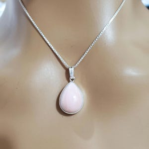 Conch Shell Pendant Necklace/Conch Shell Pendant/925 Sterling Pendant/Teardrop Pink Conch Shell Pendant/Pink Shell Pendant/Conch Shell/LL32A