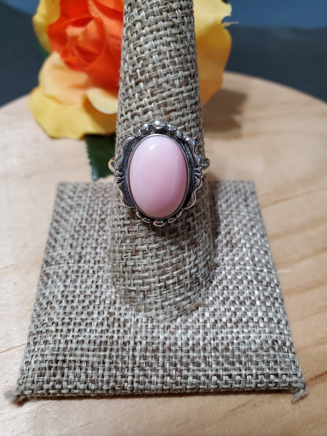 Pink Conch Shell Ring/sterling Silver Queen Conch Shell Ring/conch Shell Ring/pink Conch Ring