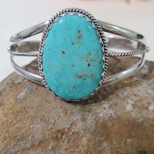 Blue Turquoise Cuff/Sterling Silver Cuff/Turquoise Cuff Bracelet/Turquoise Bangle/Southwest Turquoise Bracelet/Turquoise Cuff/TQ3