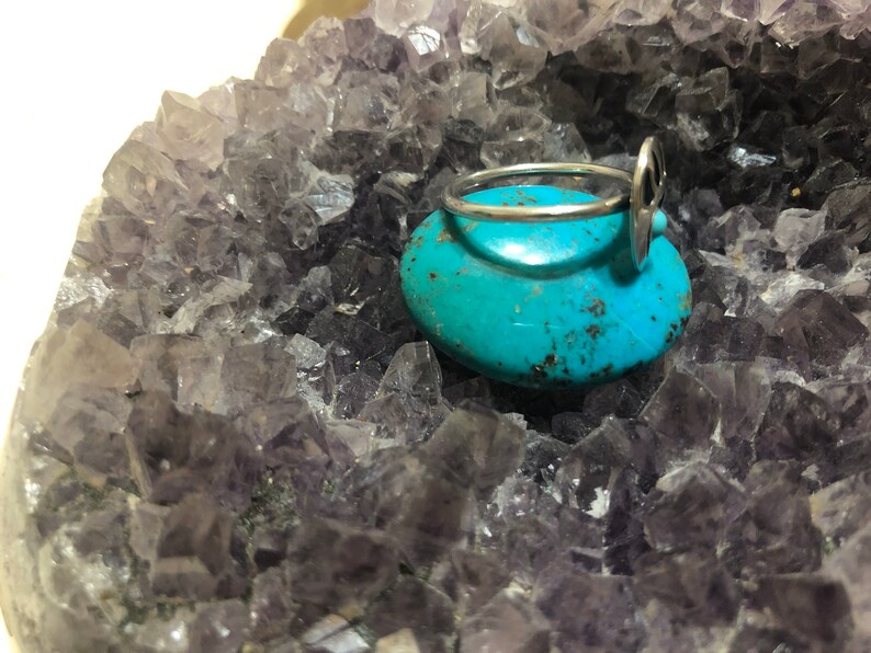 Turquoise bear paw ringsterling silver genuine 925 solid band turquoiseLarge Small sizes available made in USA