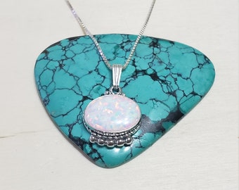 Fire Opal Necklace/Opal Pendant/Sterling Silver/Box Chain/Bridesmaid Jewelry