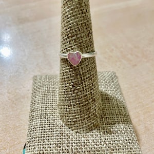 Pink Fire Opal Heart Ring/Handmade Jewelry/Sterling Silver/Opal Heart Ring/Dainty Heart Ring /Made In USA