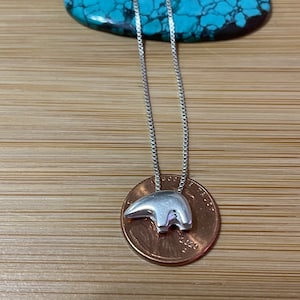 Silver Bear Pendant Necklace/Dainty Silver Bear/Silver Bear With Slide Box Chain/Silver Bear Necklace/Tiny Bear