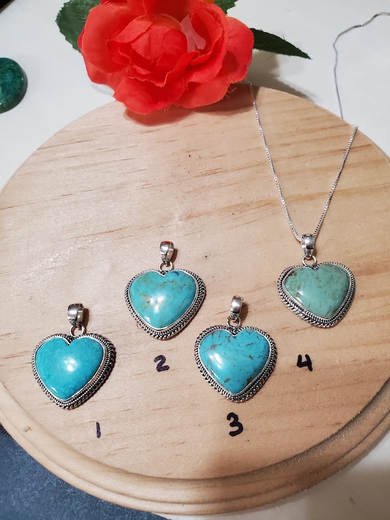 ネックレス・ペンダント Heart Turquoise Pendant Necklace #8760 TAI JEWELRY | Turquoise Heart Pendant Necklace