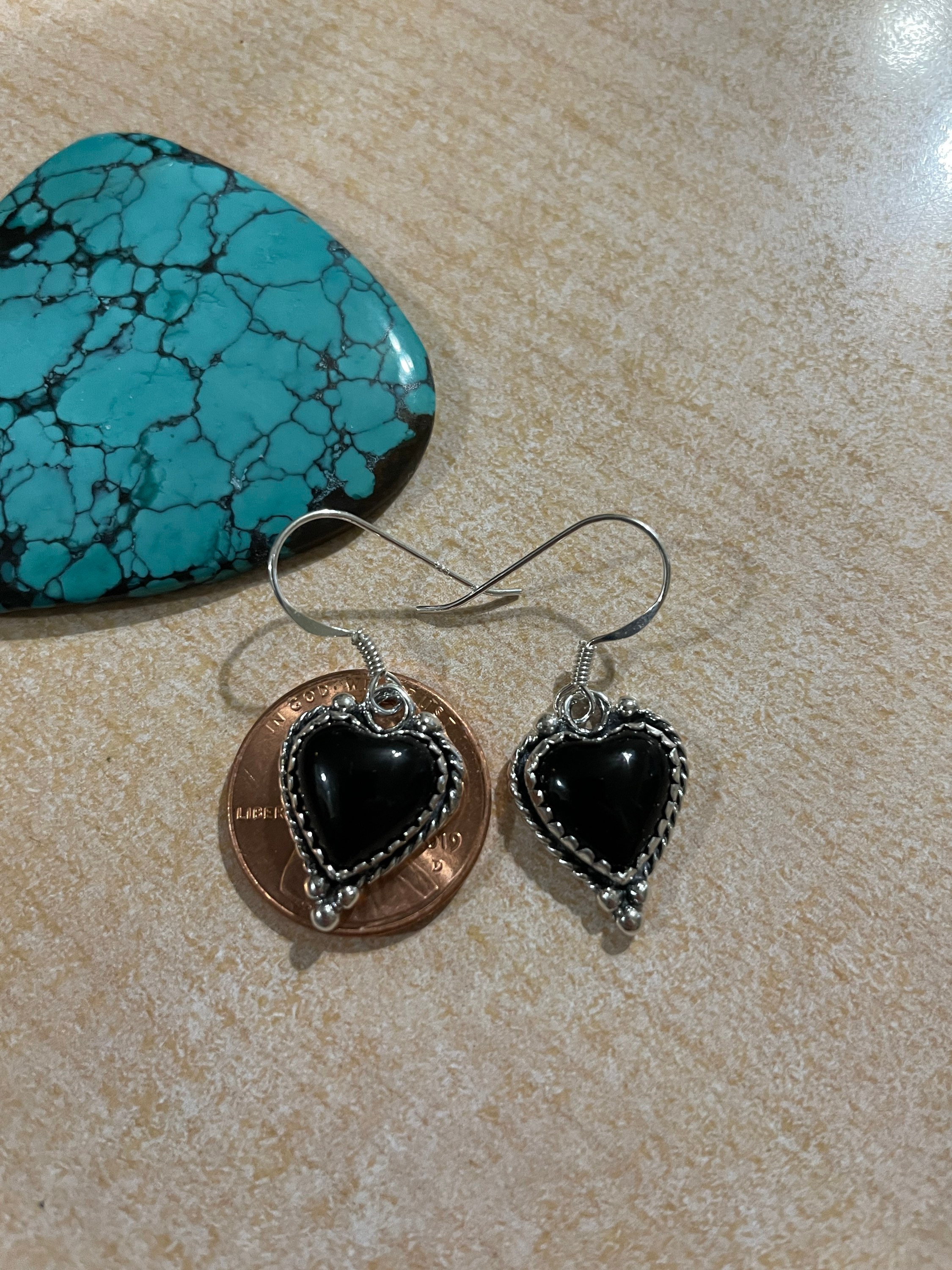 Black Heart Onyx Earring /black Stone Earring/black Heart Earring