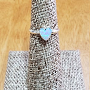 Dainty Heart Fire Opal Ring/925 Sterling Silver/Small Heart Ring/Heart Ring/Ring/Made In USA