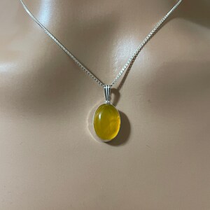 Yellow Agate Pendant/Yellow Stone Pendant/Sterling Pendant/Yellow Pendant/Dainty Yellow Agate Necklace/Made In USA