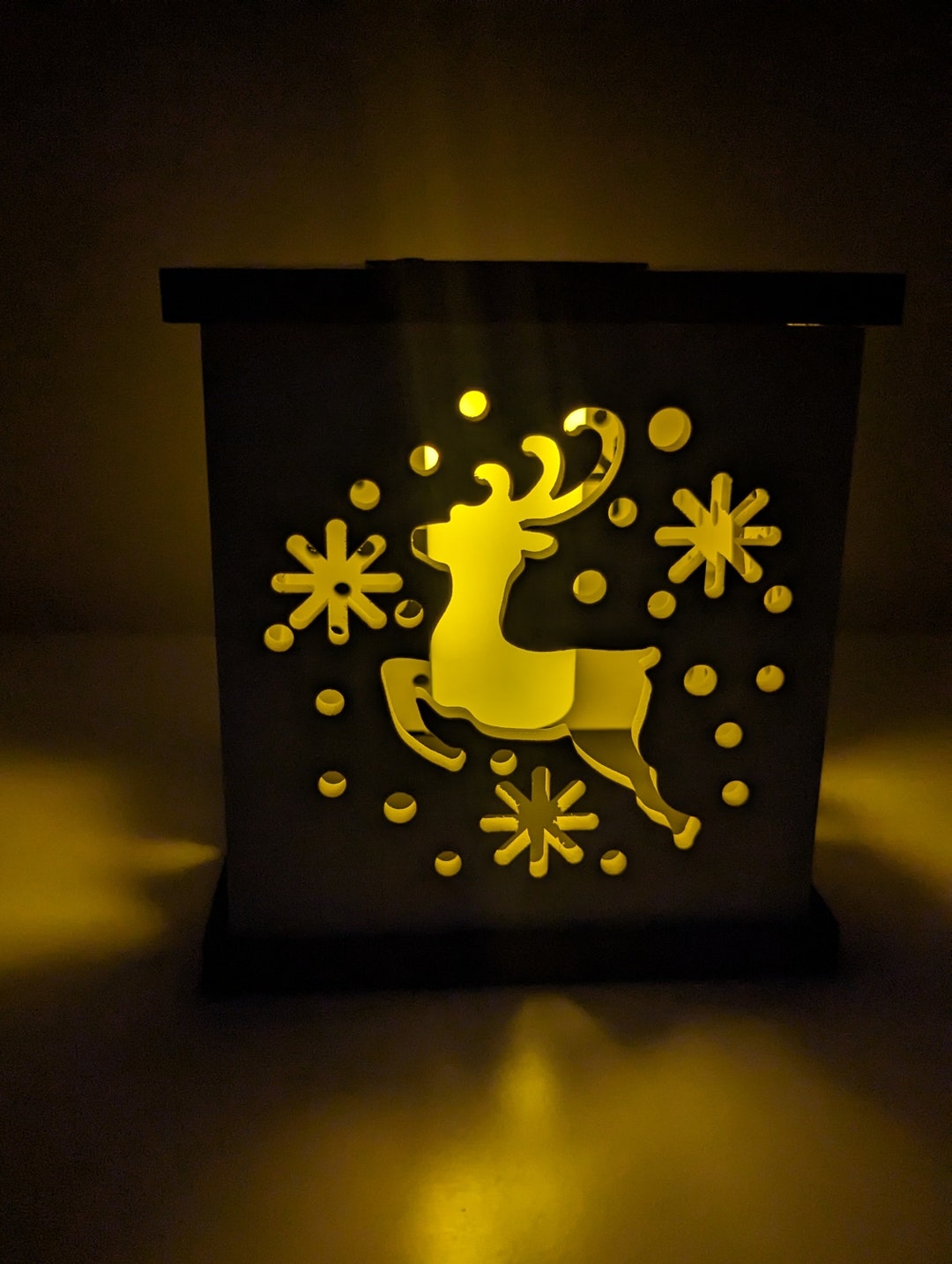Christmas Themed Solar Light Box /christmas Decor/solar Candle/indoor