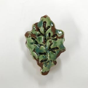 Smith Redware - Handcrafted Bowl Fillers, Folk Art, USA Made, Crackle, Slip Decorated, Fall, Leaf