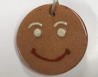 Smith Redware - Earthenware Pottery, Christmas Ornament, Gingerbread Man, Handmade, Folk Art, Lead free, One of a kind gift, Made in USA