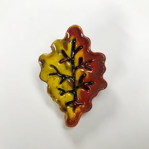 Smith Redware - Handcrafted Bowl Fillers, Folk Art, USA Made, Crackle, Slip Decorated, Fall, Leaf