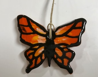 Smith Redware - Butterfly Ornament, Spring, Folk Art, Primitive, Made in America, Handmade