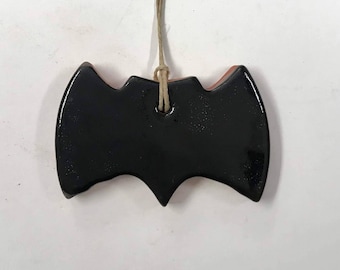 Smith Redware Primitive Bat Ornament for Fall & Halloween Decor, Jack-o-lantern, Folk Art, Spooky, Lead free, Autumn, Spooky, Harvest