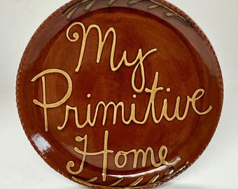 Smith Redware - Handcrafted Slab Plate - Folk Art, Made in USA, Primitive, America, Patriotic, 250th, Pennsylvania, Primitive Gathering