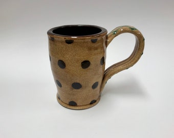 Smith Redware - Handcrafted Mug, Primitives, Folk Art, Made in USA , Crackle Glaze, Copper, Traditional, Thrown, Welcome, Gift