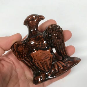 SMITH REDWARE - Eagle, Sculpted Figurine, Knick Knack, Folk Art, Hand Built, Hand Made, Ceramic, Gift, America, Patriotic, Flag, USA Made