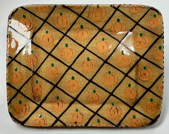 Made to Order - Smith Redware - Handcrafted Plate - Folk Art, Autumn, American Made, Slipware, Primitive, Halloween, Fall, USA, Ghost