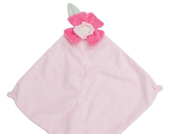 Angel Dear Flower Lovie, personalized animal blankie, lovey, animal security blanket, animal with name FREE SHIPPING