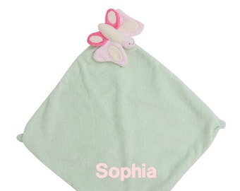 Angel Dear Butterfly Lovie, personalized animal blankie, lovey, animal security blanket, animal with name