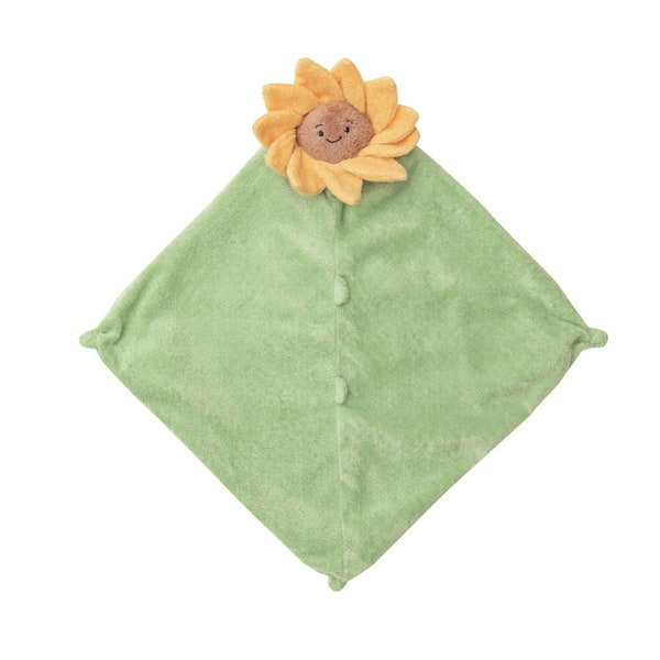 Personalized Angel Dear Sunflower Baby Lovey Gift with FREE SHIPPING: Unique baby name security blanket, Custom new born lovie