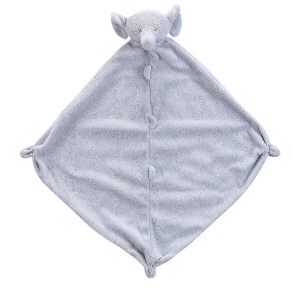 Personalized Angel Dear Gray Elephant Baby Lovey Gift with FREE SHIPPING: Unique baby name security blanket, Custom new born lovie