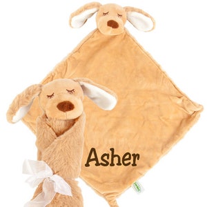 Personalisierte Zen-kies Tan Welpen Baby Lovey Geschenk: Einzigartige Baby Name Schmusetuch, Custom Neugeborene Lobie