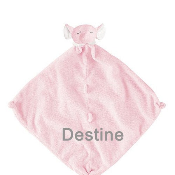 Personalized Angel Dear Pink Elephant Baby Lovey Gift with FREE SHIPPING: Unique baby name security blanket, Custom new born lovie