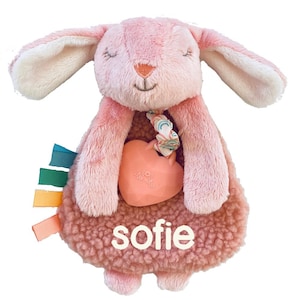 Personalized Ana the Bunny Toy & Baby Lovey Gift: Baby name security blanket, custom newborn lovie